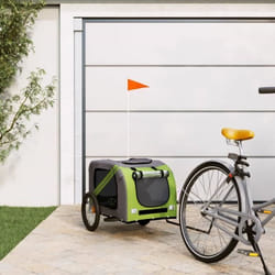 vidaXL Remorque de vélo pour animaux de compagnie vert et gris