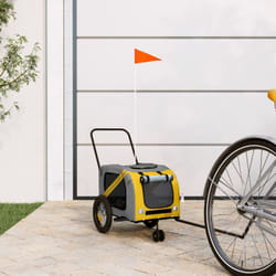 Vidaxl - Remorque de vélo pour animaux de compagnie jaune et noir