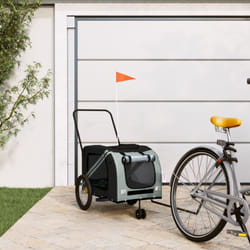 Vidaxl - Remorque de vélo pour animaux de compagnie gris et noir