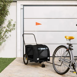 Vidaxl - Remorque de vélo pour animaux de compagnie noir