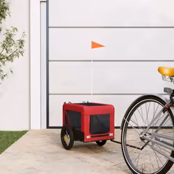 vidaXL Remorque de vélo pour animaux de compagnie rouge et noir