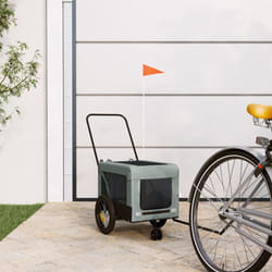 vidaXL Remorque de vélo pour animaux de compagnie gris et noir