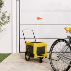 Vidaxl - Remorque de vélo pour animaux de compagnie jaune et noir