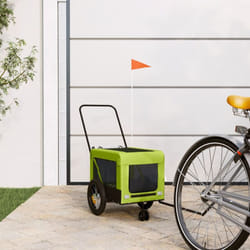 Vidaxl - Remorque de vélo pour animaux de compagnie vert et noir