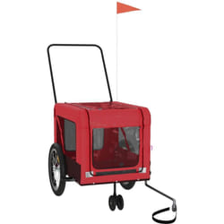 Remorque de vélo pour animaux de compagnie rouge et noir Vidaxl