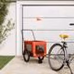 vidaXL Remorque de vélo pour animaux de compagnie orange et noir