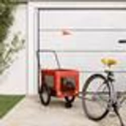 vidaXL Remorque de vélo pour animaux de compagnie orange et noir