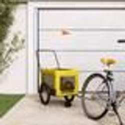 vidaXL Remorque de vélo pour animaux de compagnie jaune et noir