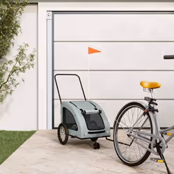 vidaXL Remorque de vélo pour animaux de compagnie gris