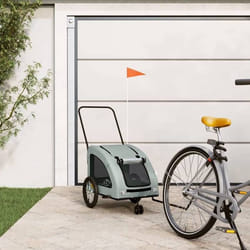 vidaXL Remorque de vélo pour animaux de compagnie gris