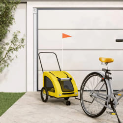 vidaXL Remorque de vélo pour animaux de compagnie jaune