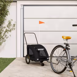 vidaXL Remorque de vélo pour animaux de compagnie noir