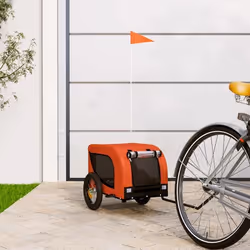 vidaXL Remorque de vélo pour animaux de compagnie orange et noir