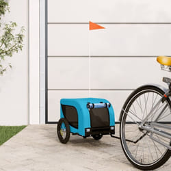 Remorque de vélo pour chien bleu et noir tissu oxford et fer