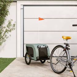 Remorque de vélo pour chien gris et noir tissu oxford et fer