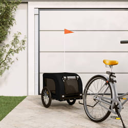 Remorque de vélo pour chien noir tissu oxford et fer