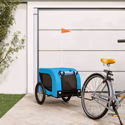 vidaXL Remorque de vélo pour animaux de compagnie bleu et noir