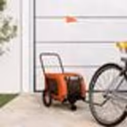 vidaXL Remorque de vélo pour animaux de compagnie orange et noir