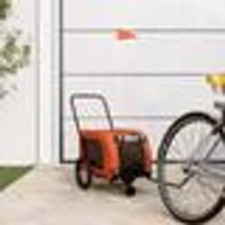 vidaXL Remorque de vélo pour animaux de compagnie orange et noir