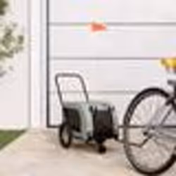 vidaXL Remorque de vélo pour animaux de compagnie gris et noir
