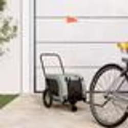 vidaXL Remorque de vélo pour animaux de compagnie gris et noir