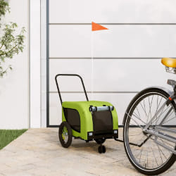 vidaXL Remorque de vélo pour animaux de compagnie vert et noir