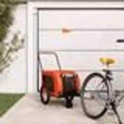 vidaXL Remorque de vélo pour animaux de compagnie orange et noir