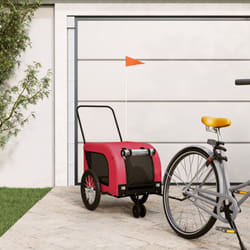 Vidaxl - Remorque de vélo pour animaux de compagnie rouge et noir