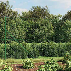 vidaXL Clôture à mailles losangées avec piquet d'ancrage vert 1,6x10 m