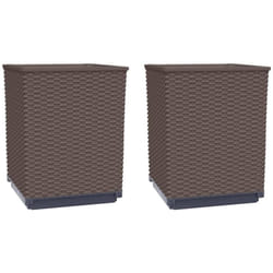 Vidaxl - Jardinières 2 pcs marron 30x30x37 cm polypropylène