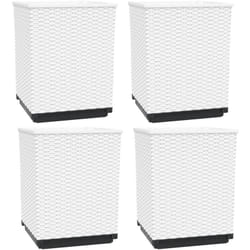 vidaXL Jardinières 4 pcs blanc 30x30x37 cm polypropylène