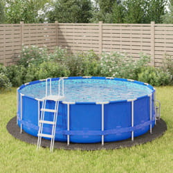 Bâche de piscine gris clair Ø428 cm géotextile polyester