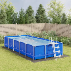 vidaXL Bâche de piscine gris clair 820x420 cm géotextile polyester