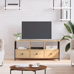 Ce meuble TV industriel est un supplément pratique et accrocheur à votre intérieur. Matériau robuste : le bois d'ingénierie e ...