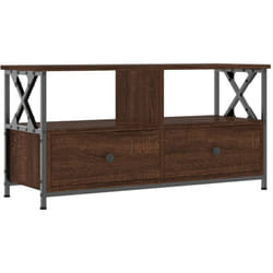 Meuble tv chêne marron 90x33x45 cm bois d'ingénierie et fer Vidaxl