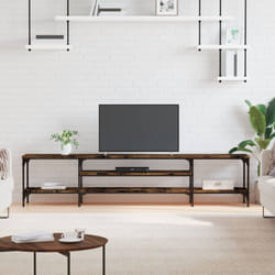 Vidaxl - Meuble tv chêne fumé 201x35x45 cm bois d'ingénierie et fer