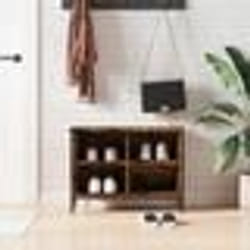 vidaXL Armoire à chaussures chêne fumé 69x35x50 cm bois d'ingénierie