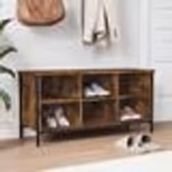 vidaXL Armoire à chaussures chêne fumé 100x35x50 cm bois d'ingénierie