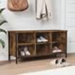 vidaXL Armoire à chaussures chêne fumé 100x35x50 cm bois d'ingénierie