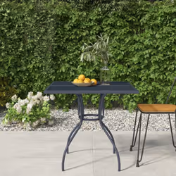 Cette table de jardin a un design élégant en maille et ajoute une touche de style contemporain à votre patio ou à votre jardi ...