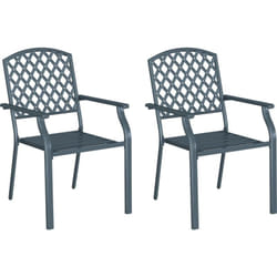 Vidaxl - Chaises de jardin 2 pièces empilables en acier anthracite