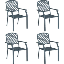 Vidaxl - Chaises de jardin 4 pcs empilables en acier anthracite