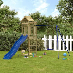 vidaXL Aire de jeux dextérieur bois de pin imprégné ensemble de jeu ensemble de jeu en bois ensemble de terrain de jeu 3156951