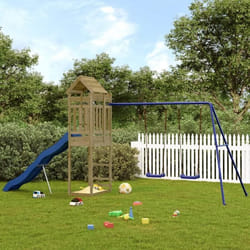 vidaXL Aire de jeux dextérieur bois de pin imprégné ensemble de jeu ensemble de jeu en bois ensemble de terrain de jeu 3156966