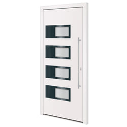 vidaXL Porte d'entrée Blanc 100x210 cm Aluminium et PVC
