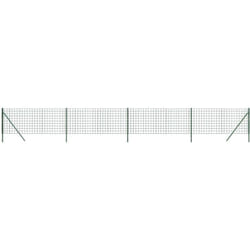 vidaXL Clôture en treillis métallique vert 0,8x10 m acier galvanisé