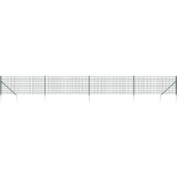 Vidaxl - Clôture en treillis métallique et piquet d'ancrage vert 1x10m