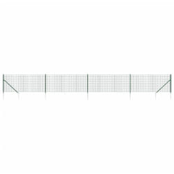 Vidaxl - Clôture en treillis métallique et piquet d'ancrage vert 1,1x10m