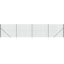 Vidaxl - Clôture en treillis métallique et piquet d'ancrage vert 1,4x10m