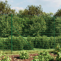 vidaXL Clôture en treillis métallique avec bride vert 1,4x25 m